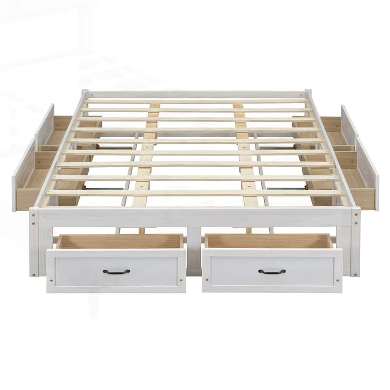 Sophisticated Platform Bed with Abundant Storage and Stylish Design