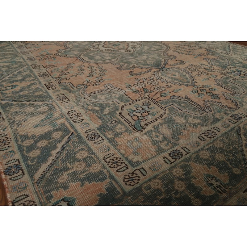 Vintage Tabriz Persian Area Rug Handmade Traditional Wool Carpet - 6'7" x 9'7"