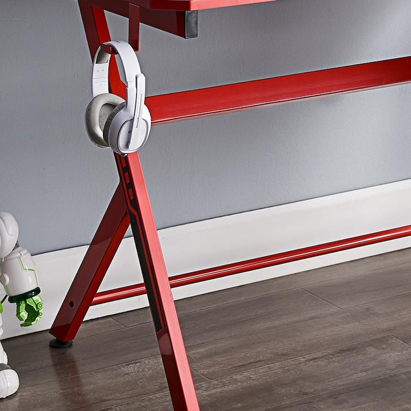 JJS 48" Home Office R-Shaped Gaming Computer Desk with Removable Monitor Stand