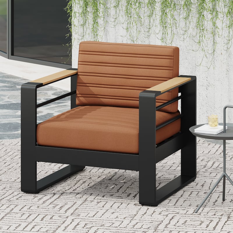 GIOVANNA CLUB CHAIR with Soft Cushions and Durable Wooden Frame, Perfect for Indoor and Outdoor