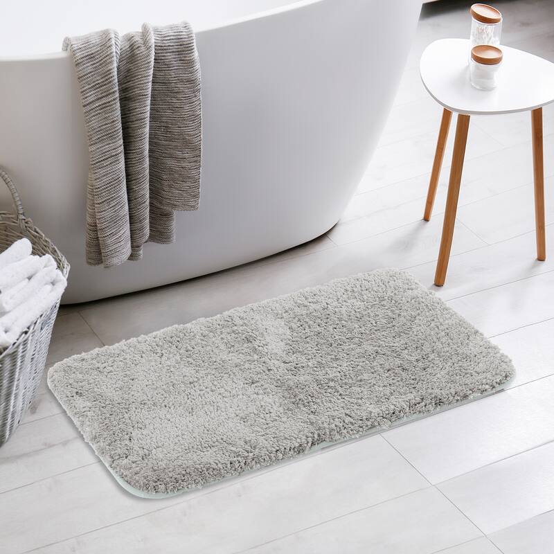 Luxury Bath Mat, Furry Soft Bathroom Rug, Solid Plush Shaggy Bath Carpet
