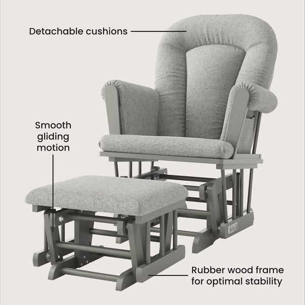 Child Craft Tranquil Glider Rocker and Ottoman Set On Sale Bed