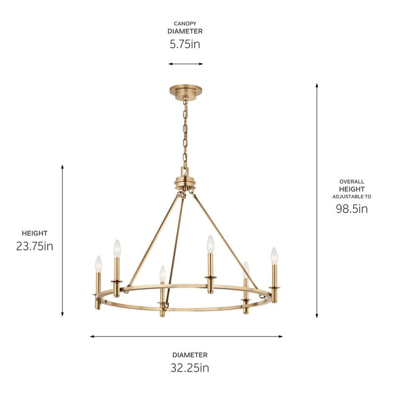 Kichler Lighting Carrick 32.25 in. 6-Light Chandelier