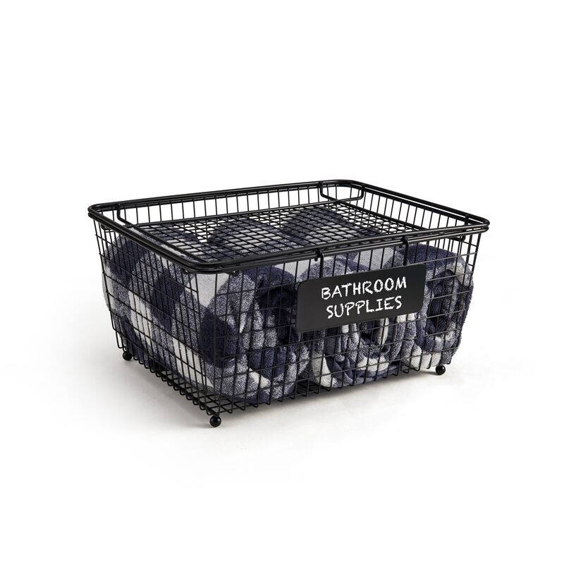 Gourmet Basics by Mikasa Stackable Metal Storage Basket - 13.5" x 10.5"