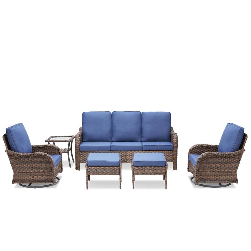 Pocassy Outdoor Patio Furniture Set PE Wicker Sofa Set