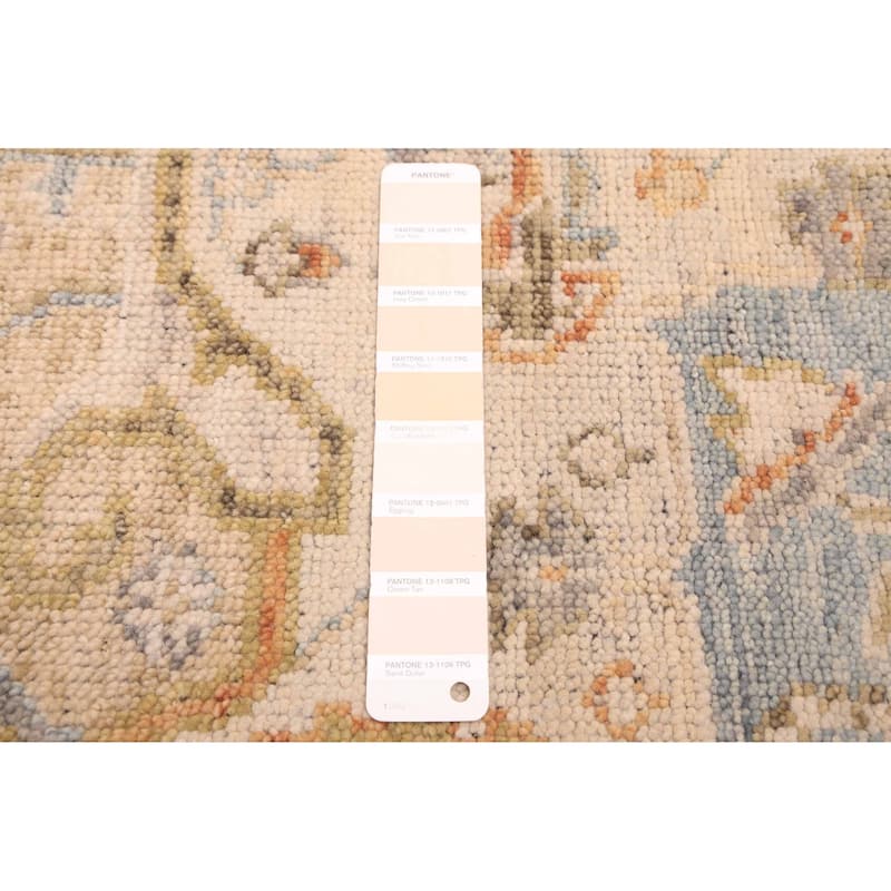 ECARPETGALLERY Hand-knotted Modern Oushak Ivory Wool Rug - 7'3 x 9'10