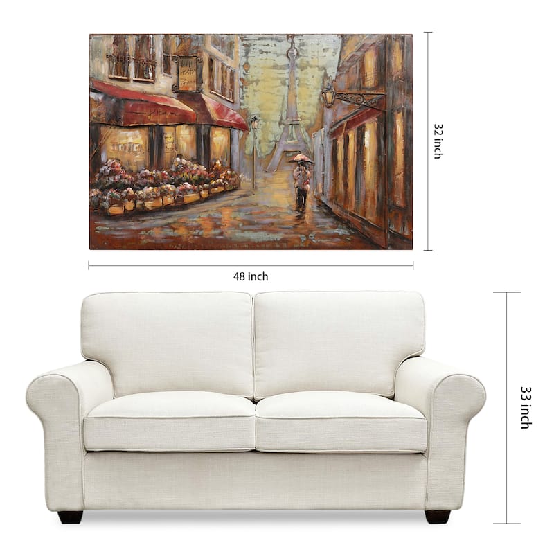 "Solo in Paris" Mixed Media Iron Hand Painted Dimensional Wall Art