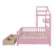 preview thumbnail 31 of 33, Wooden Full Size House Bed with 2 Drawers,Kids Bed with Storage Shelf, Gray