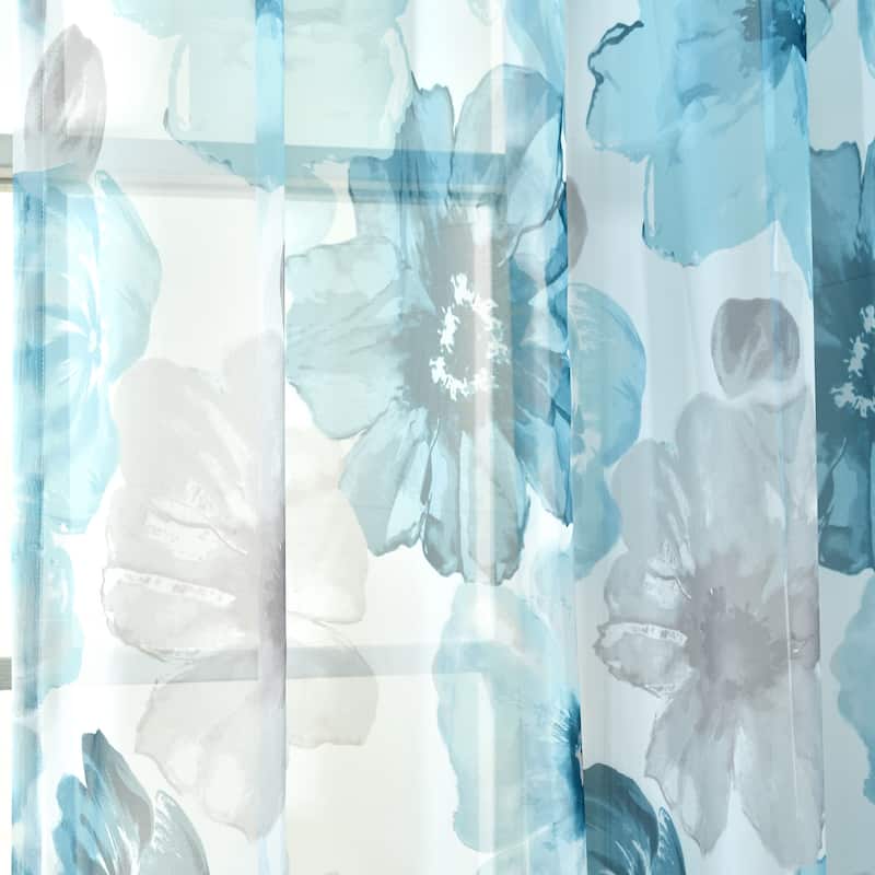 Lush Decor Leah Sheer Window Curtain Panel Pair - 84" x 52"