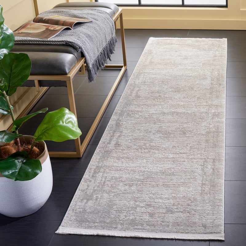 SAFAVIEH Platinum Attie Glam Abstract Rug - 2'2" x 8' Runner - Grey/Beige