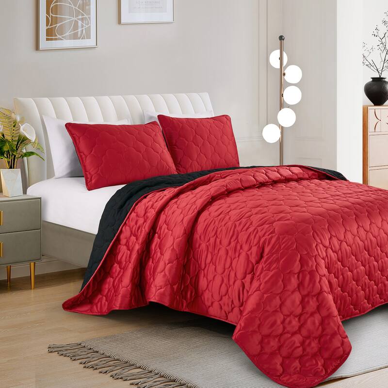 Ayers Satin 3 Piece Reversible Bedspread