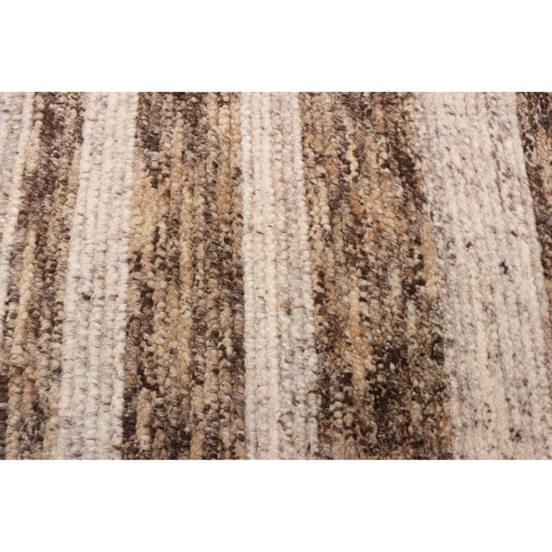 ECARPETGALLERY Hand-knotted Tangier Brown, Ivory Wool Rug - 8'0 x 10'0