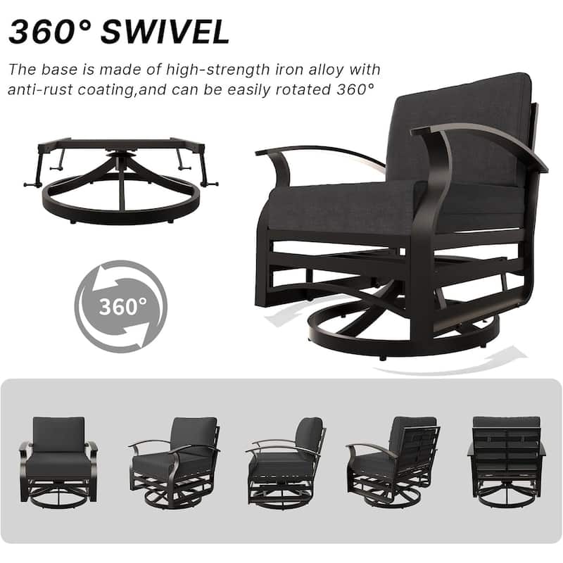 Kullavik Aluminum Corner Sofa Set, Patio Outdoor Sectional Sofa Set with Armrests and Footrests