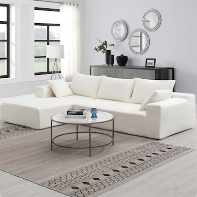 Modular L-Shape Sectional Sofa Set, Upholstered Sleeper Sofa