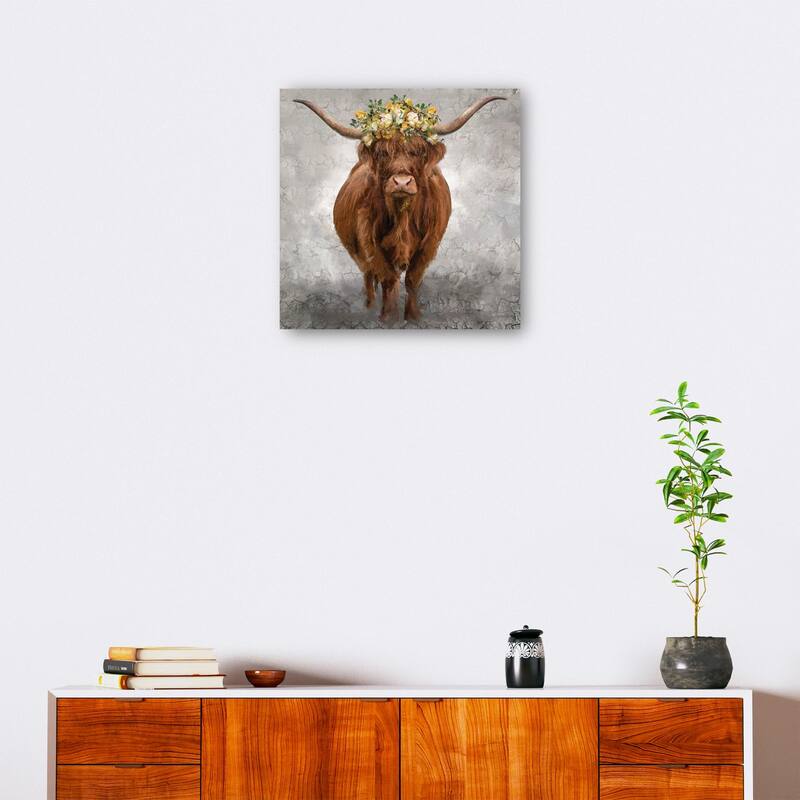 Lady Longhorn By Studio Arts Canvas Art Print