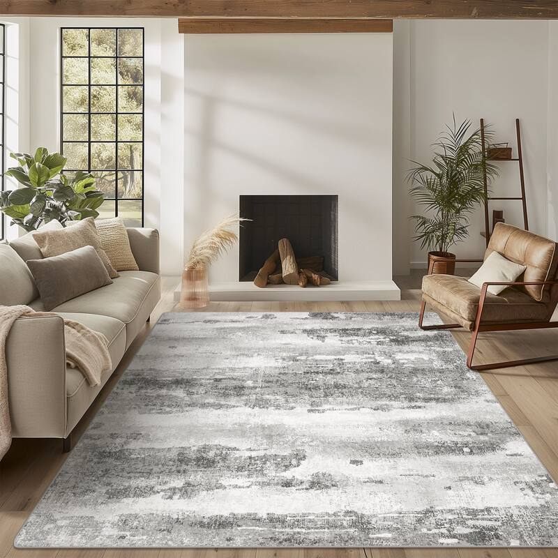 Mcow EverEase Collection Low Pile Machine Washable Non-Slip Area Rug