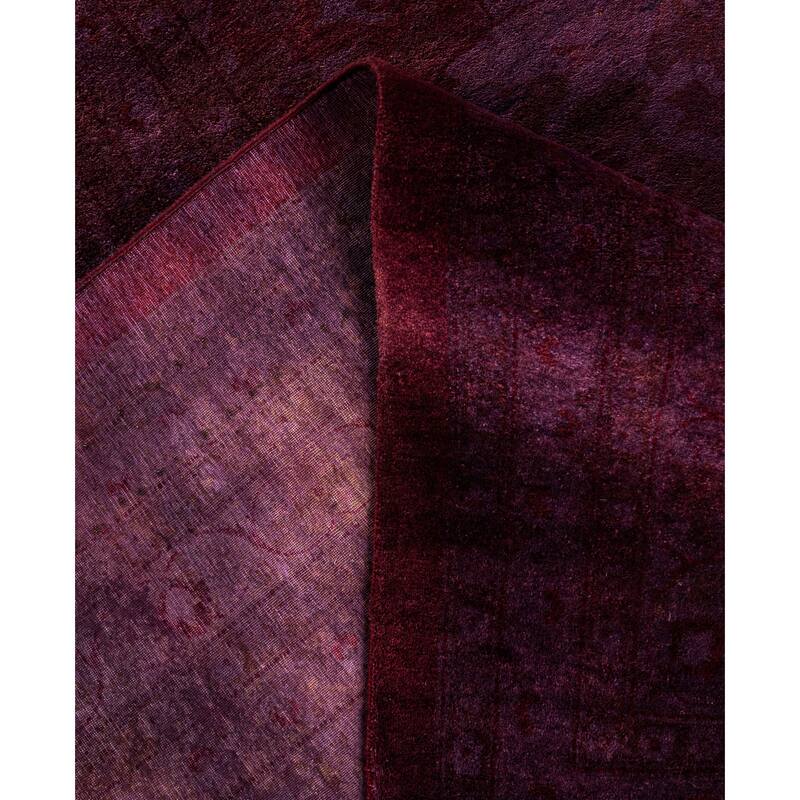 Overdyed One-of-a-Kind Hand-Knotted Area Rug - Purple - 12' 2" x 17' 10"