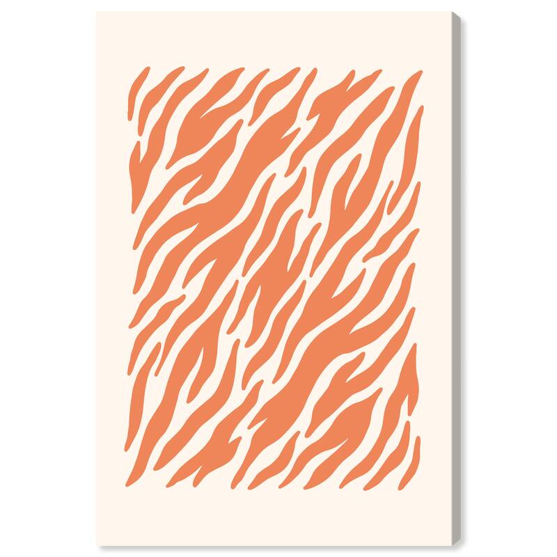 Wynwood Studio Canvas Animals Orange and White Zebra Orange and Cream White Modern & Contemporary Wall Art Canvas Print - 30 x 20