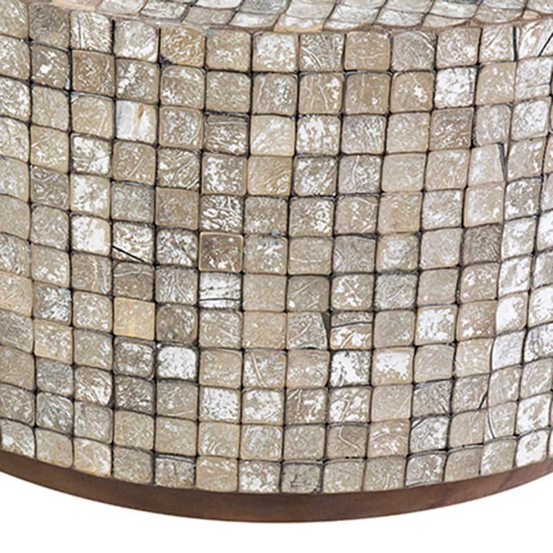 Reclaimed Wood Teak Coffee Table With Coconut Shells by East at Main