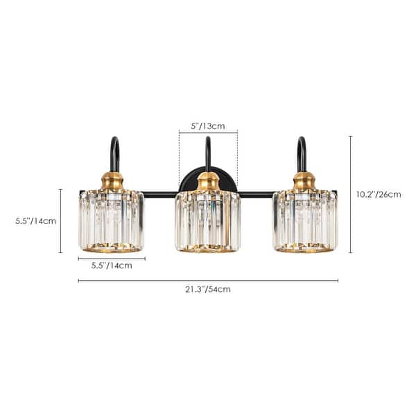 dimension image slide 0 of 3, 3/ 4 - Light Modern Glam Luxuriou Dimmable Crystal Bathroom Vanity Light Linear Wall Light