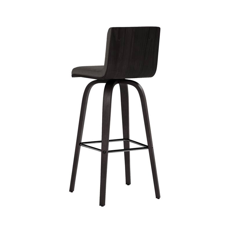 Carson Carrington Ullfors Grey and Black Faux Leather Swivel 30-inch Bar Stool