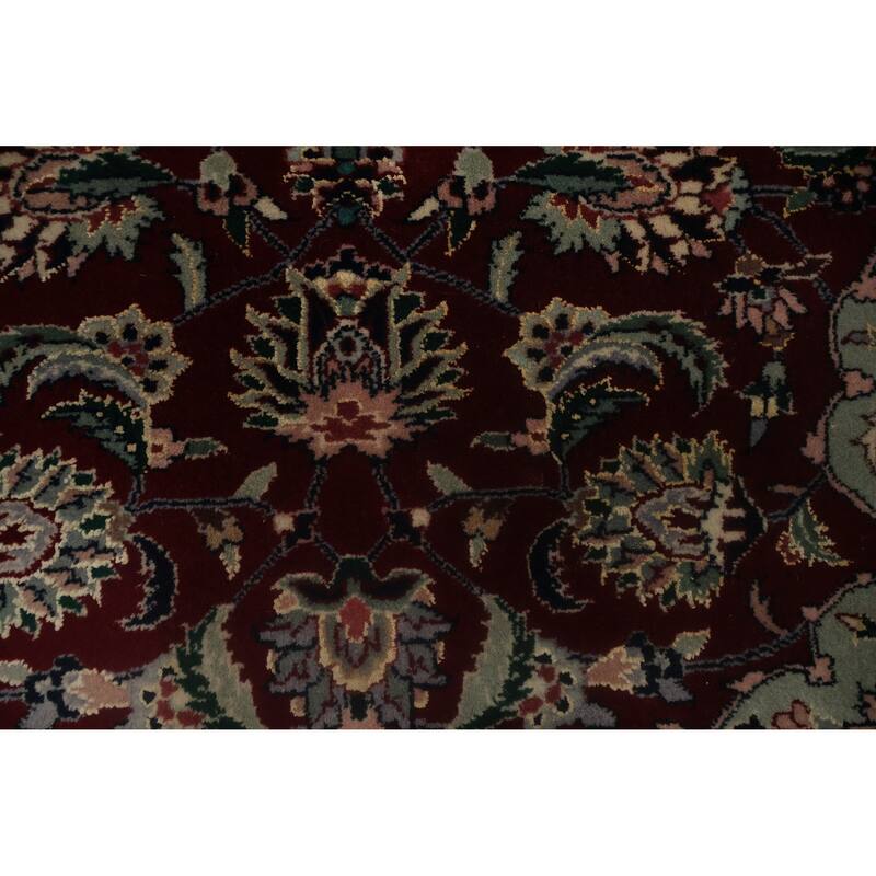 Hand Knotted Oriental 100% Wool Carpet Traditional Floral Red Kashan Area Rug - 10' 0'' X 8' 2''