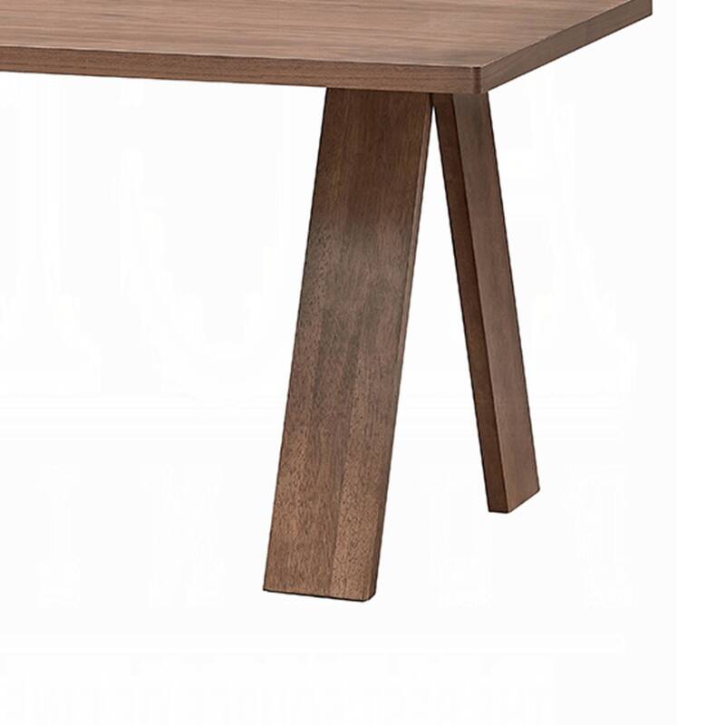 Nory Rectangular Dining Table, Scandinavian Walnut Brown, 63 Inch