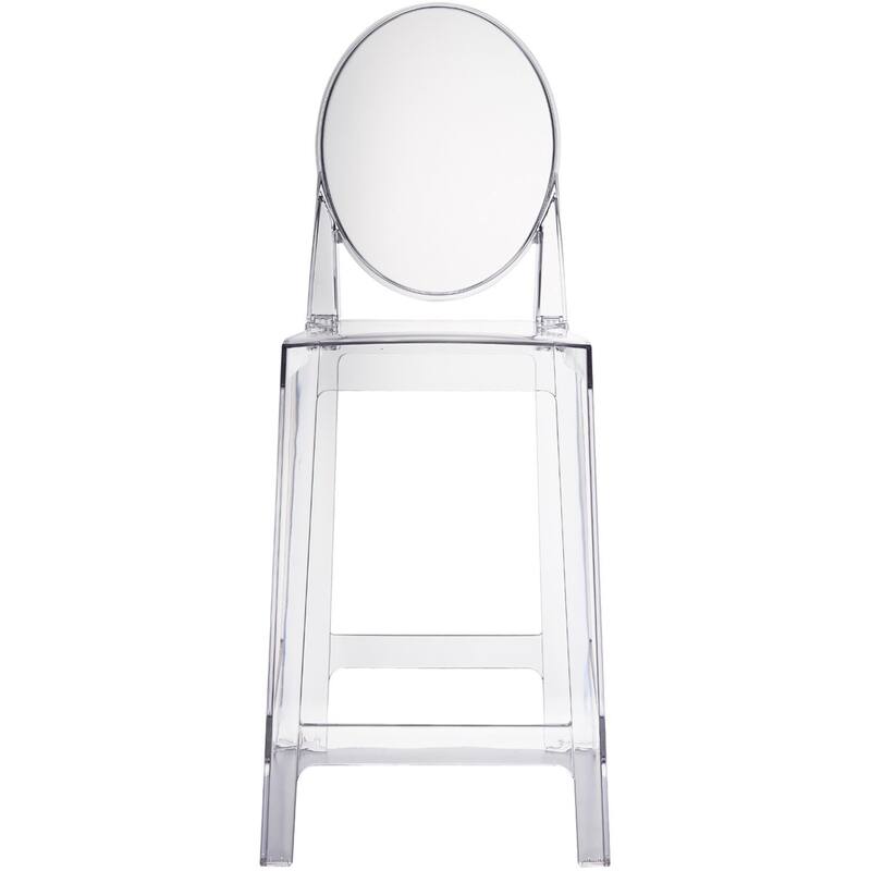 (Retired) Set of 2 Crystal Clear 25" Seat Height With Modern Accent Dining Counter Chair Side Bar Counter Stool Armless