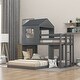 preview thumbnail 3 of 7, Wooden Twin Over Full Bunk Bed with Playhouse Design and Quality Construction