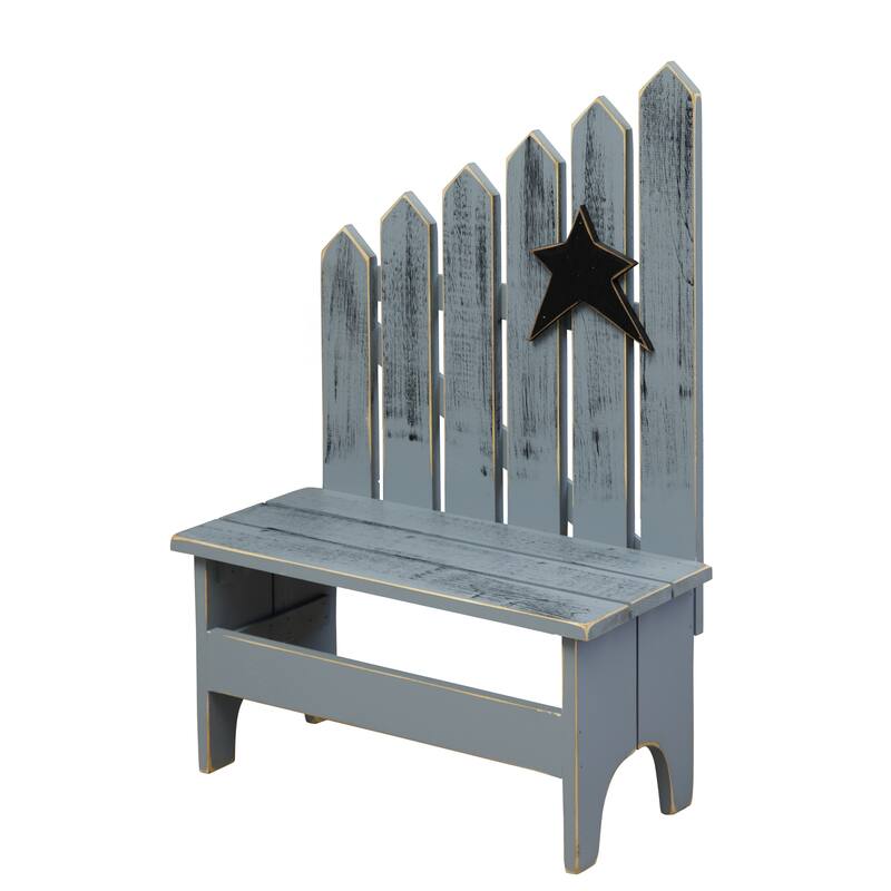 Country-Style Picket Bench - Grey