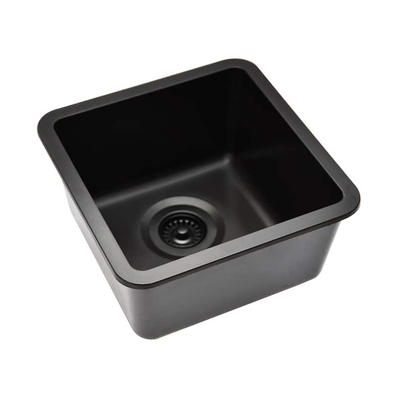 15" x 15" Quartz Single Bowl Drop-In Granite Composite Sink - 15"x15"