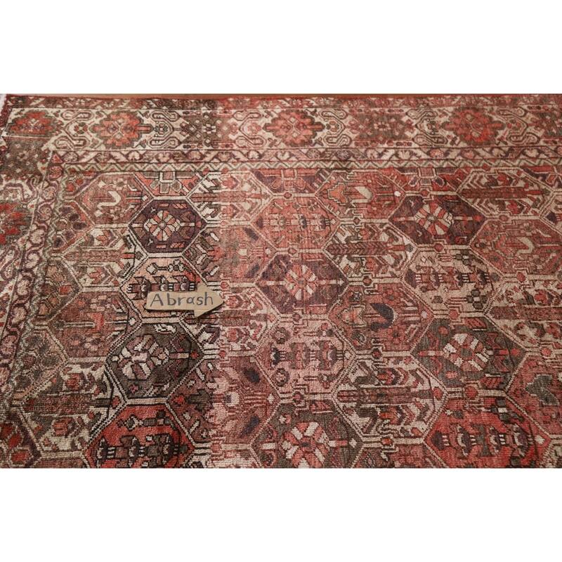 Garden Design Bakhtiari Persian Vintage Rug Hand-Knotted Wool Carpet - 6'9"x 9'11"