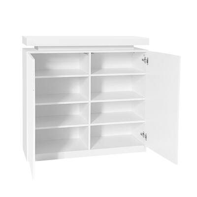 High Gloss White Shoe Cabinet With LED Light