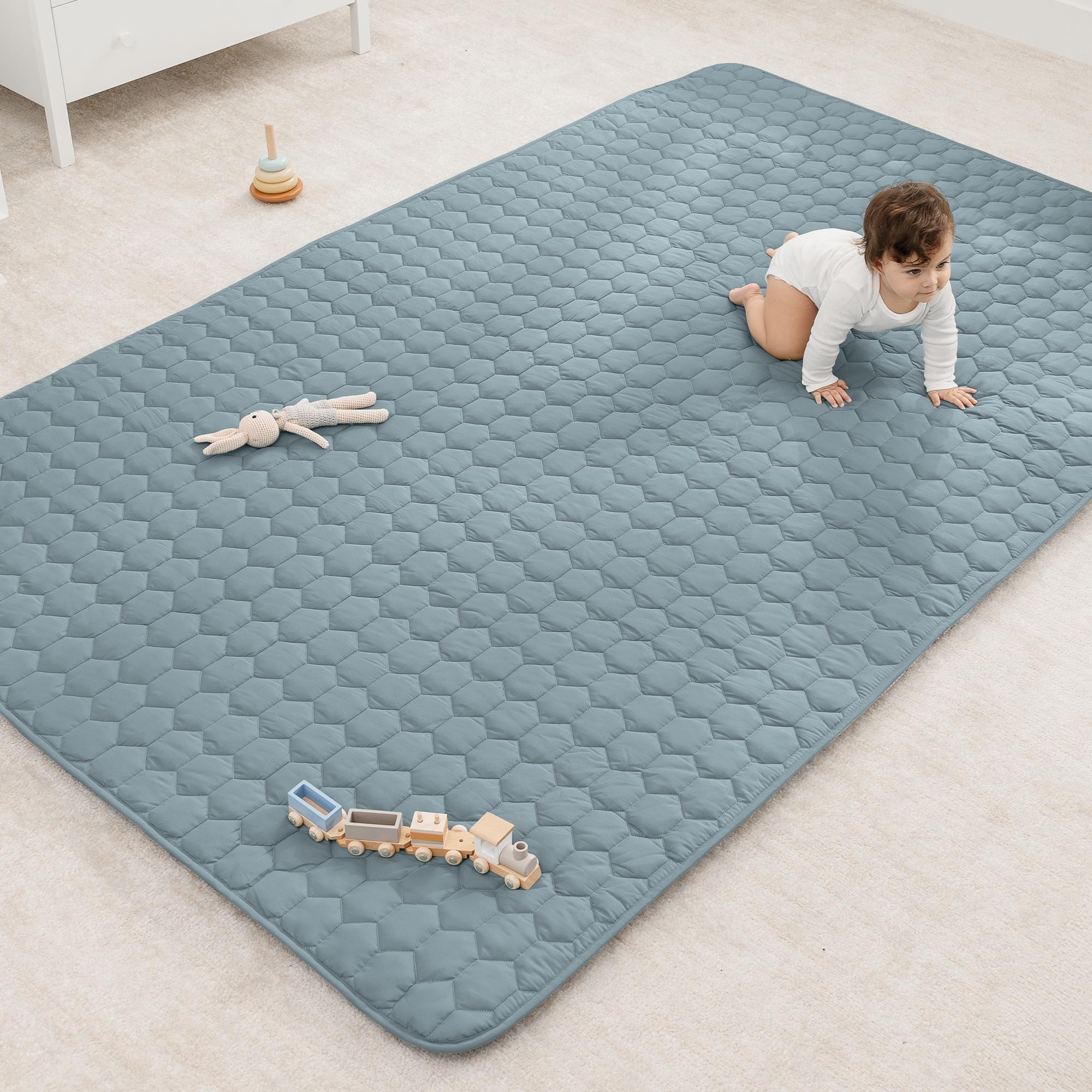 Premium Play Mat, Quilted Baby Mat for Floor by Comfy Cubs