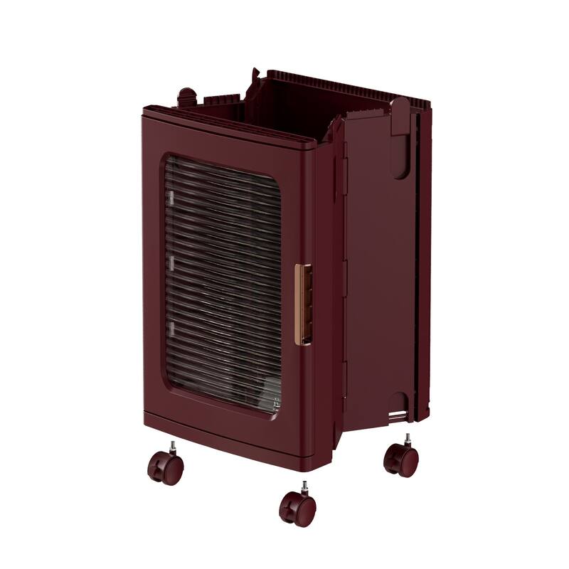 Javlergo 65" Narrow Tall Storage Bin 4 Tier Foldable Kitchen Storage Cabinet Organizer Freestanding Kitchen Pantry