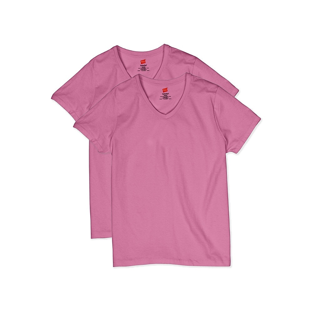 Hanes Womens 2-Pack T-Shirt V-Neck Tee ComfortSoft Relaxed Fit Short Sleeve