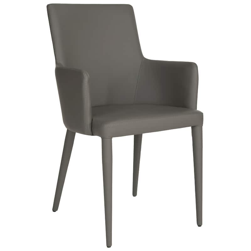 SAFAVIEH Elois Mid-Century Dining Modern White Arm Chair - 23.6" W x 21.6" L x 35.5" H - 24"Wx22"Dx36"H