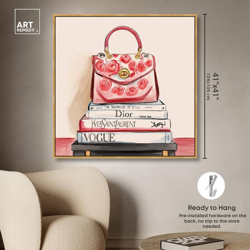 red flowers handbag Canvas by Art Remedy