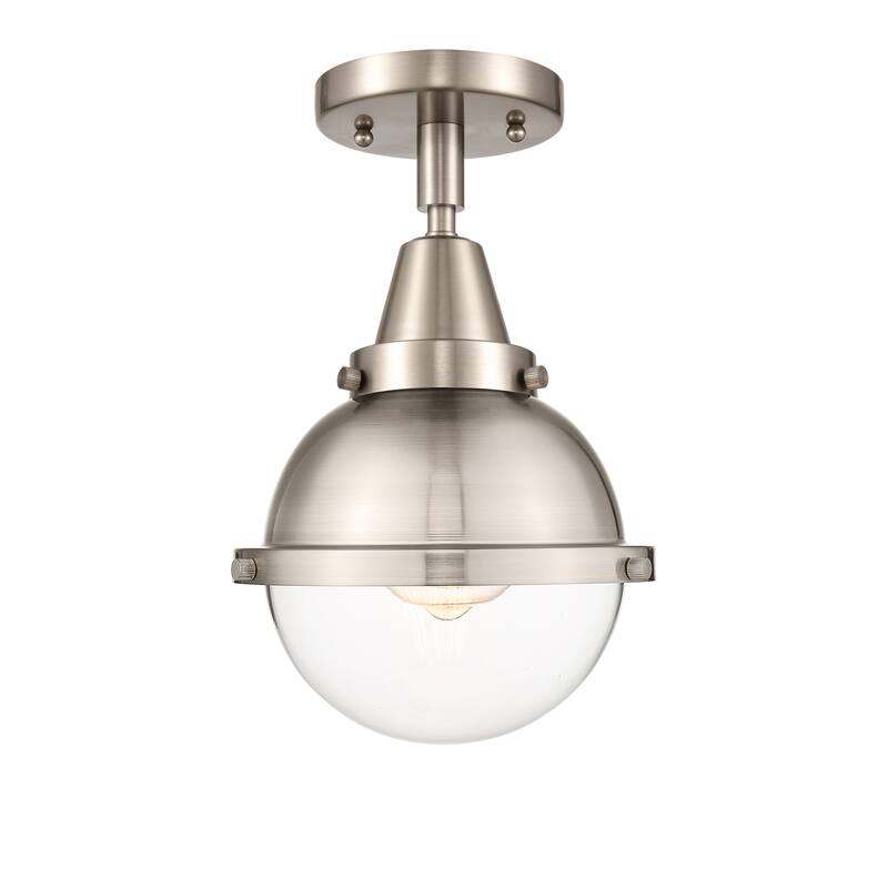Innovations Lighting Caden Hampden - 1 Light 7" Flush Mount - Clear/Brushed Satin Nickel