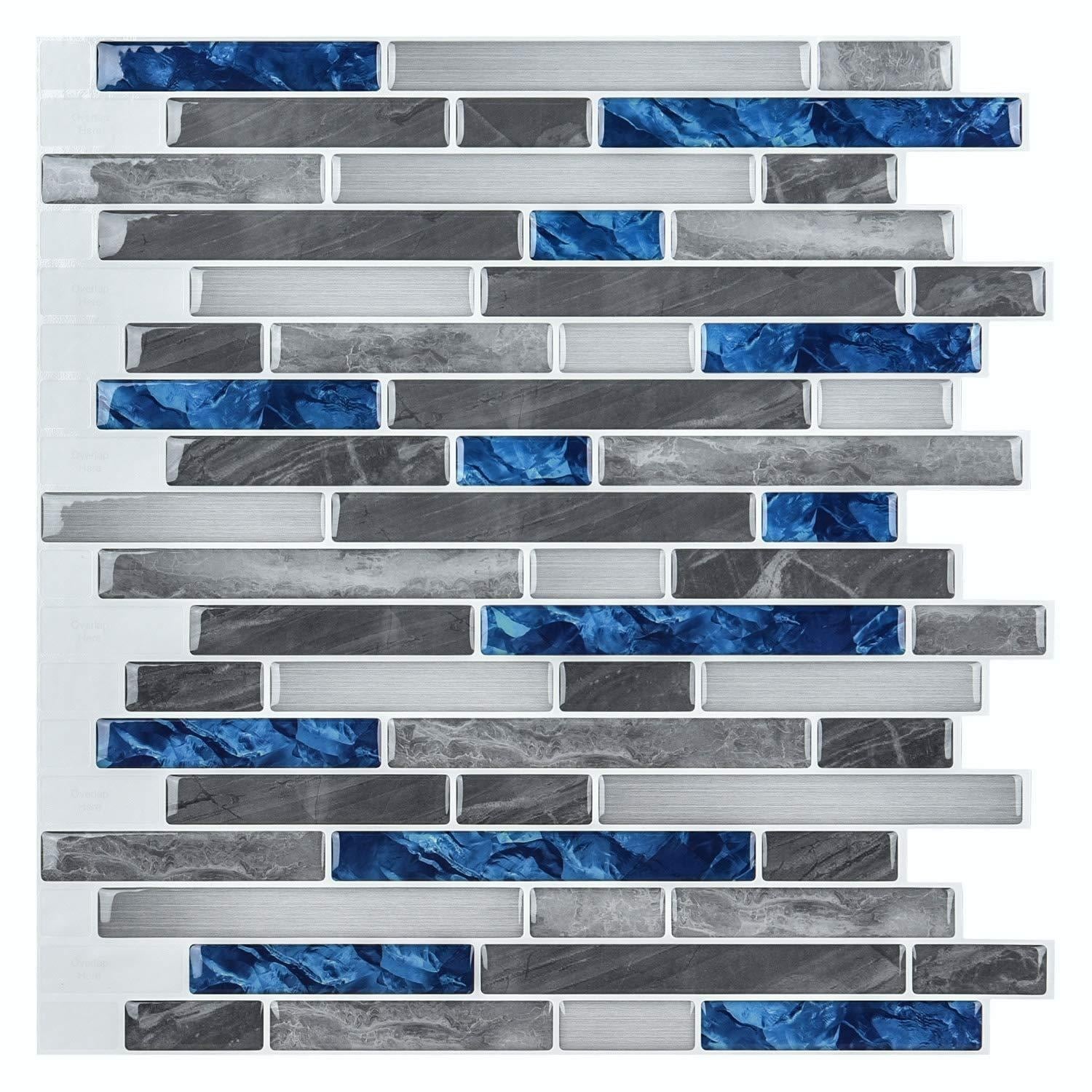 Art3d Peel and Stick Kitchen Backsplash, Self-Adhesive Wall Tile Stone Design, 10 Sheets