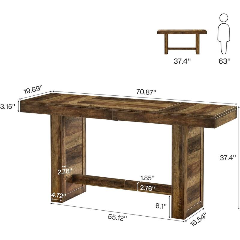 70.9-Inch Extra Long Bar Table for Kitchen Dining Room Home Bar Bistro