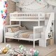 preview thumbnail 10 of 16, Twin over Full Stairway Bunk Bed with Storage, Gray White