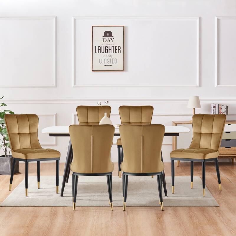 Modern Velvet Upholstered Dining Chairs, Set of 2/4 - 35.8"H x 18.9"W x 23.2"D