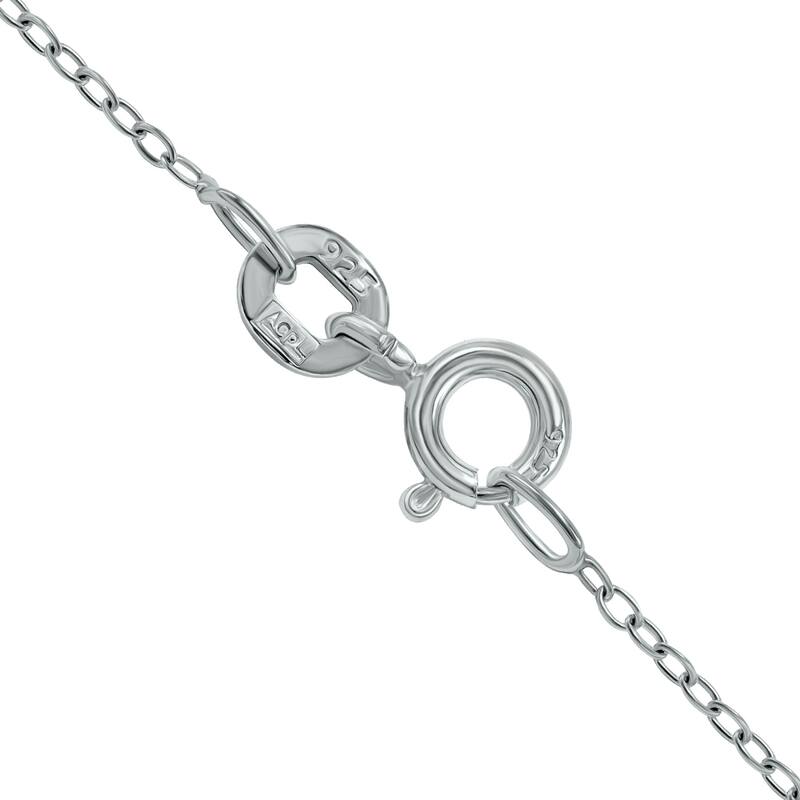 Marquee Diamond Accent MOM Heart Necklace in .925 Sterling Silver