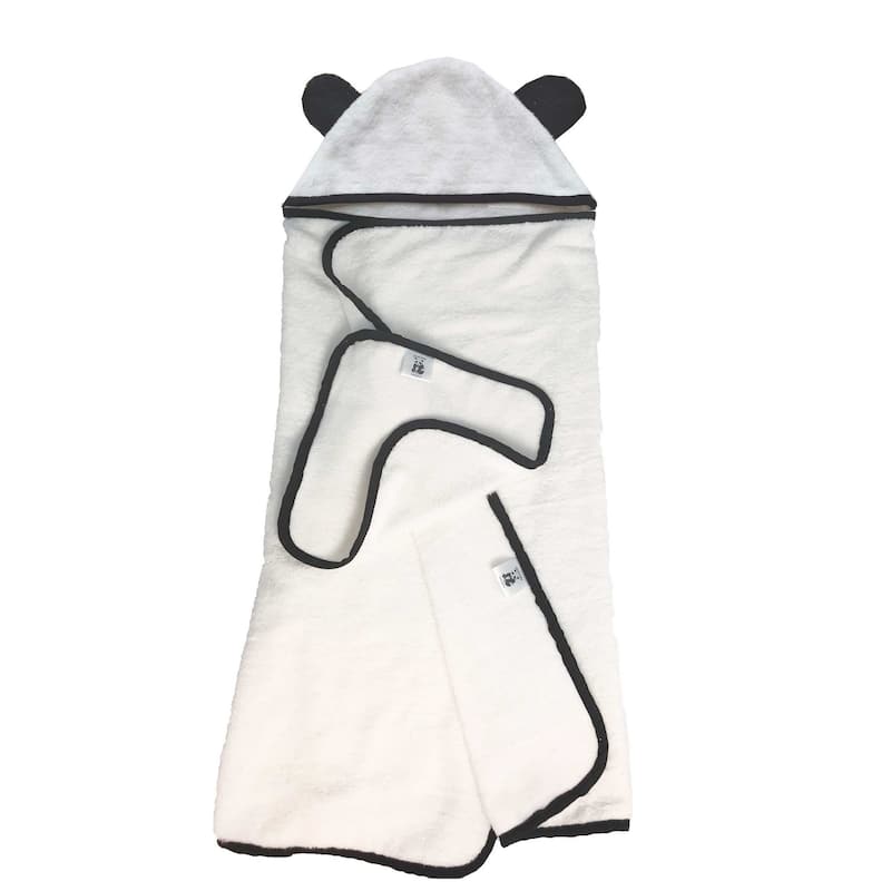 Panda Baby viscose from Bamboo Hooded Bath Towel Set, 2pc Set On Sale