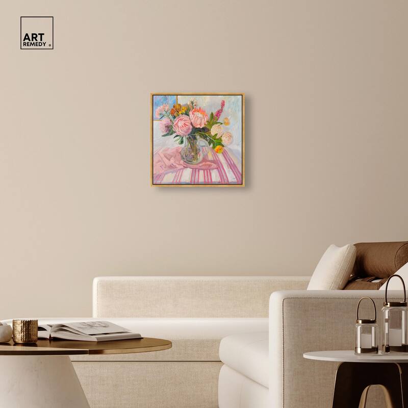 Pink Protea Pitcher Canvas by Art Remedy