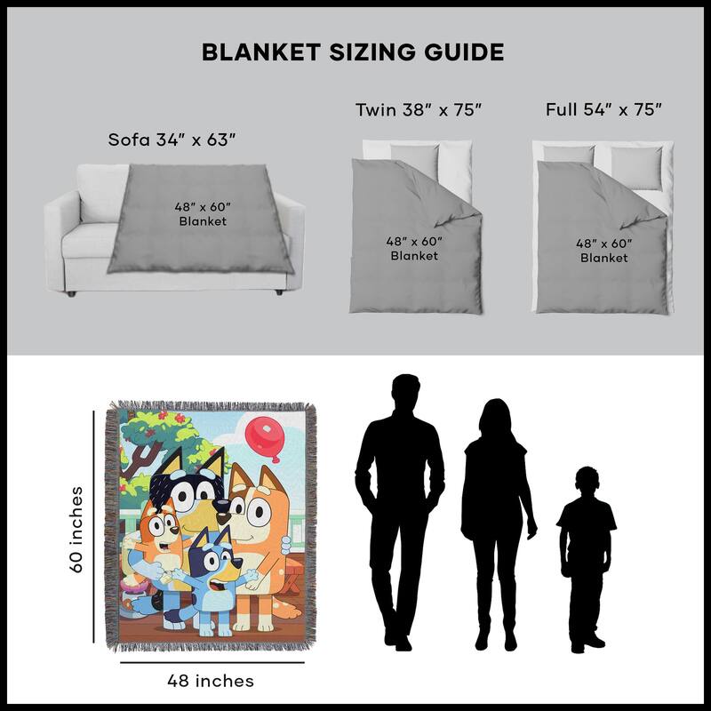 Bluey Woven Tapestry Throw Blanket
