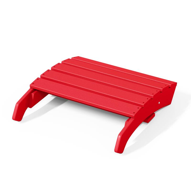 Altura Classic Outdoor Eco-Friendly All Weather Adirondack Chair with Ottoman (2-Piece Set)