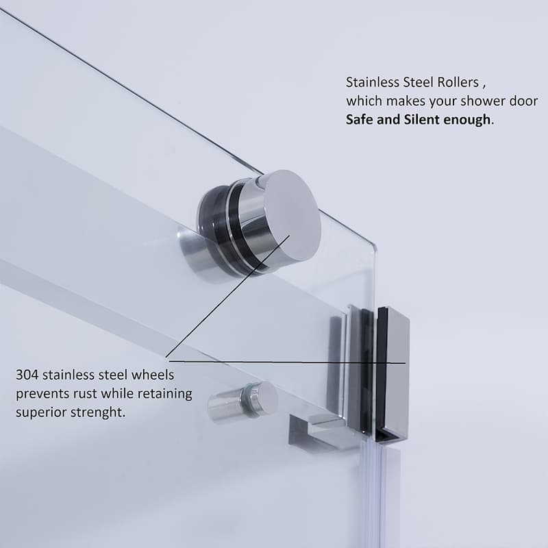 Spezia 60" W x 58" H Double Sliding Frameless Tub Door in Matt Black - 60" W x 58" H