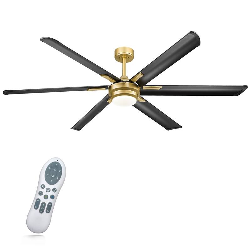 72 Inch 22W Led DC Motor Ceiling Fans with Lights, 6 Reversible Blades